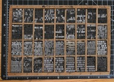 Old Wooden Letterpress Type Tray Full of Old Printing Type