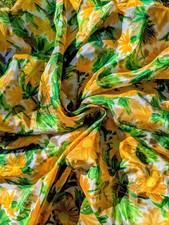 Vintage Floral Fabric 60s 70s