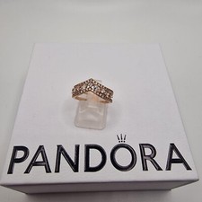 Genuine Pandora Rose Gold Double Marquise Wishbone Ring ALEMET 189259C04 Size-52