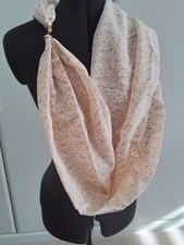 Genuine SCARFLACE by Moira C Ditsy Floral Beige Cream Print with Leaflet BNWOT