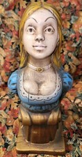 Alfco Ny Maiden Figurehead Ship Mast 14½" Tall Sculpture Vintage Rare