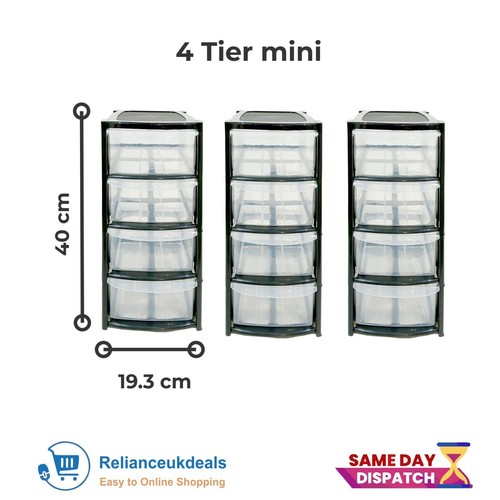 4tier plastic storage - plastic, drawers