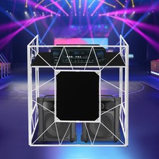 DJ Booth Portable DJ Facade Table Station Event Foldable Tabletop for Show Party