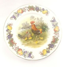 Royal Garden Staffordshire Rooster Hen Chicks Dinner Plate  ~ Signed by H. Arndt