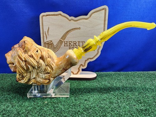 Block meerschaum carved lion - meerschaum,