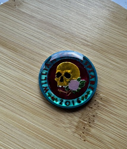Enamelled hand painted coin - &,