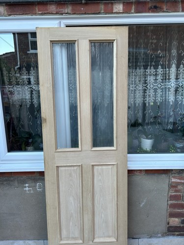 Oak internal glazed door - glazed,