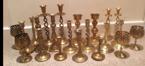 Assorted brass candlesticks - assorted, &