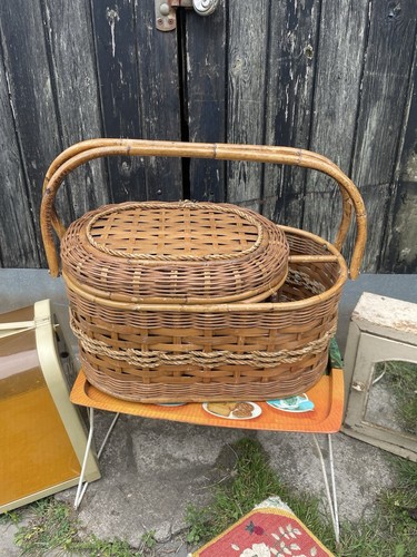 Vintage bamboo cane wicker - bamboo,