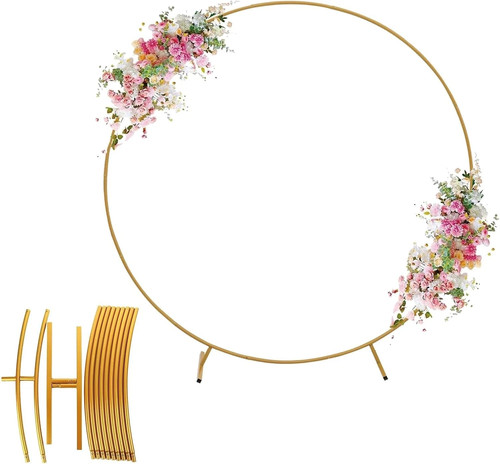 Golden metal round - round, balloons