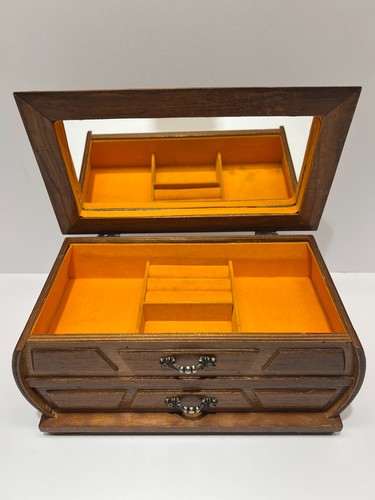 Vintage teak wood jewelry - teak, box
