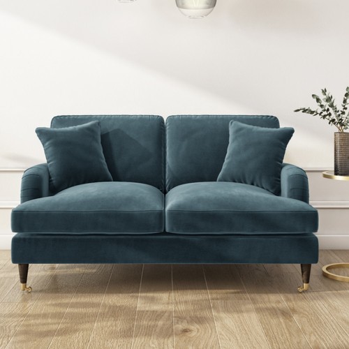 Blue velvet sofa seater - velvet,