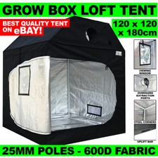Grow Box Loft Box Roof Attic Tent 1.2 x 1.2 x 1.8m - 25mm Poles - Best on eBay