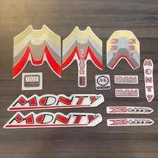NOS Monty Trials Bike Bmx Frame Sticker Decal Kit 231 X Lite Stickers