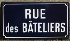 Old French enamel street road