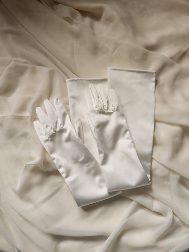 White silk satin opera length - opera,