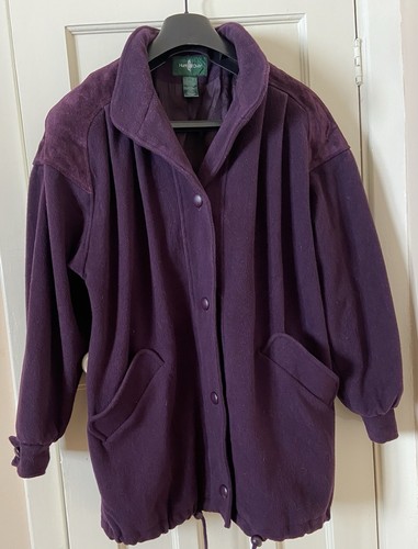 Ladies wool purple coat size - wool,