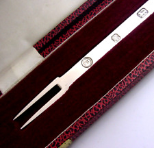 ENGLISH 1633 COPY SOLID STERLING SILVER MANNERS PICKLE FORK 1977 CASED