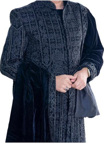 Velvet sherwani for men - velvet,