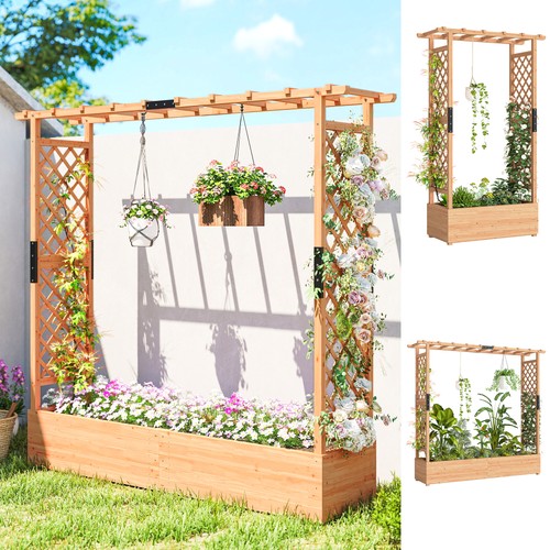 Garden planter with trellis - garden,