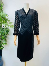 Vintage 80s Black Velvet Sheer