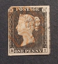 1d Penny Black 1840 Stamp QV