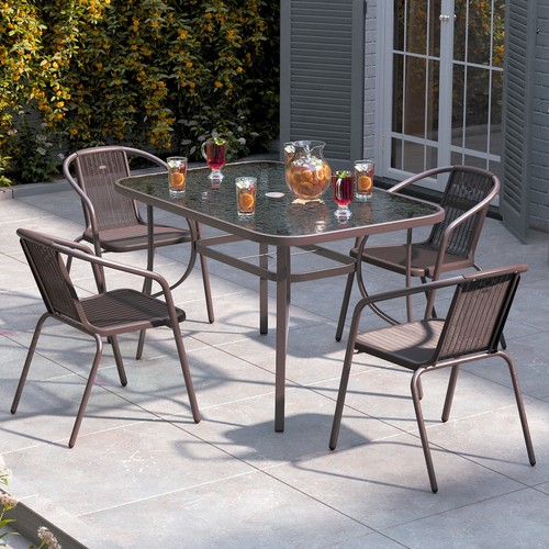 Garden glass table chairs set - garden,
