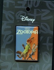 Disney Korea Movie Poster Series -  Zootopia Nick Wilde &  Judy Hopps Pin & Card