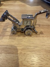 JCB Model With Moving Parts With Clock In Silver Finish