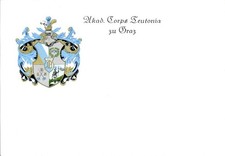 Studentika Postcard Graz, Akad. Corps Teutonia, Coat of Arms - 11289109