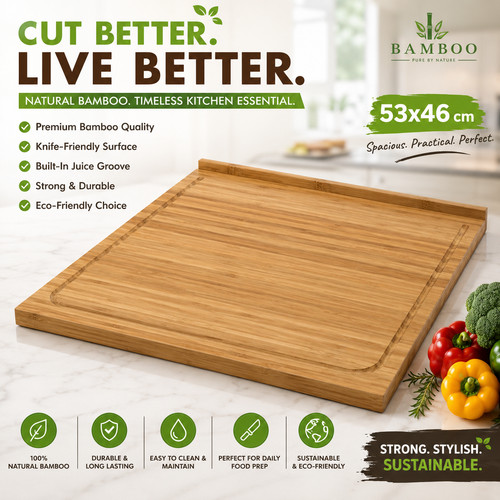 Large bamboo chopping board - bamboo,