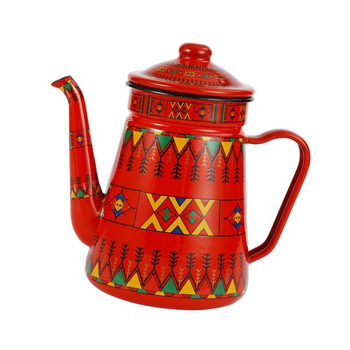 Enamel coffee pot with handle - enamel,