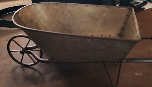 Galvanized metal wheelbarrow - metal,