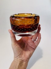 Vintage Murano Amber Cased