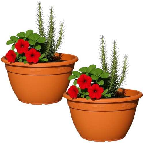Terracotta planter set - terracotta, of