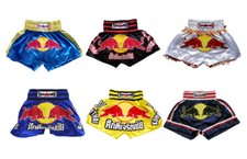 Muaythai KickBoxing Shorts Bulls Red Embroidery Design Costume MMA UFC K1 Gym