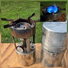 Vtg Coleman 530 Military Single Burner B-46 GI Pocket Stove w/Case Funnel Wrench