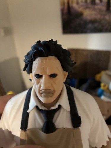 Leather face figure - leather,