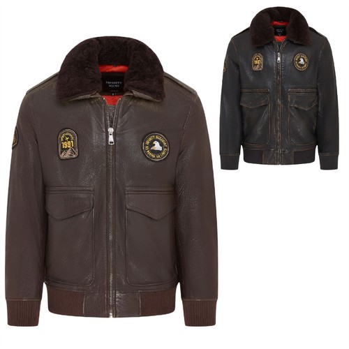 Men leather bomber - men's,