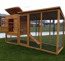 LARGE CHICKEN HEN HOUSE COOP POULTRY ARK RUN BRAND 8FT NEW AND TREATED