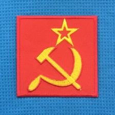 COMMUNIST RUSSIAN HAMMER AND SICKLE SOVIET RUSSIA FLAG USSR IRON SEW ON PATCH