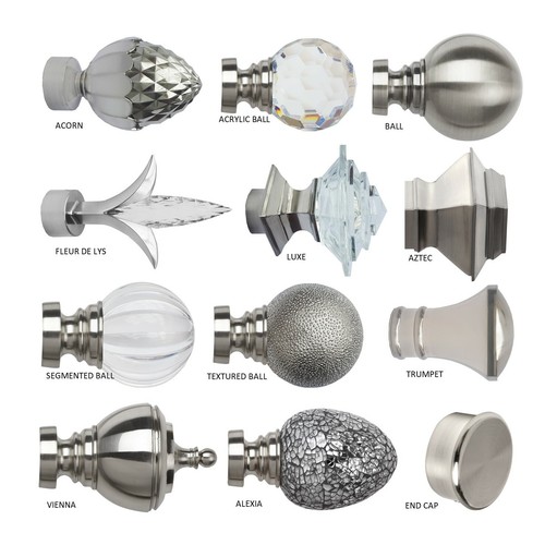 35mm curtain pole - curtain, finials