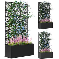 Trellis Planter Box Vertical Wall Mounted Freestanding Metal Raised Garden Bed