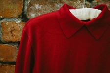 Vintage Alaïa Red Jersey Wool Dress S Vintage 80s Jersey Made in Italy