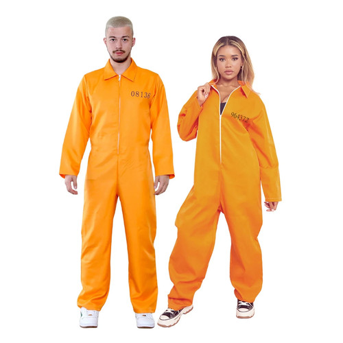 Orange prisoner coverall - prisoner,