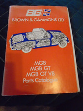 BROWN @ GAMMONS LTD MGB / GT / MBG GT V8 / PAPER BACK PARTS CATOLGUE
