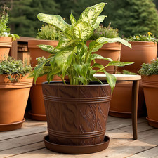 Barrel Planter Flower Pot with