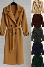 Ladies Hooded Duffle Coat Long Wool Blend Winter Jacket Smart Casual Overcoat