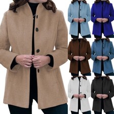 Ladies Long Sleeve Wool Coat