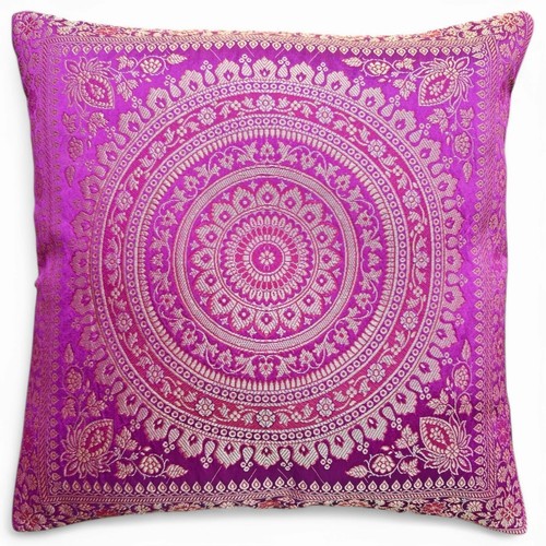 Magenta indian mandala cushion - magenta,